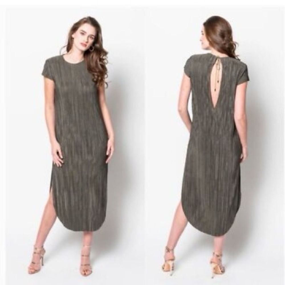 Sabina Musayev Olive Green Midi Dress